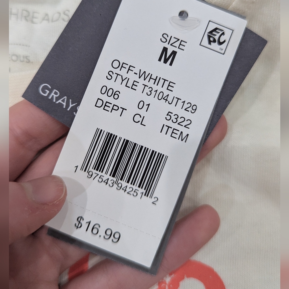 NWT GRAYSON/THREADS Cream T-Shirt with Red Dragon Size Medium - Picture 4 of 6